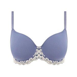 Italian Lingerie Wacoal Lace Bra 38DD Fisico Lace Trim Blue Egret NWT $68